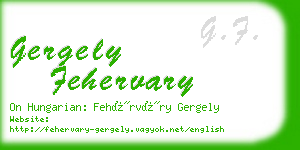 gergely fehervary business card